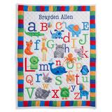 Zoomie Kids Kistner Personalized ABC Quilt 100% Cotton in Blue/Orange, Size 40.0 H x 30.0 W in | Wayfair FF45B1C2848B4B4885F81EC1F4CE2338