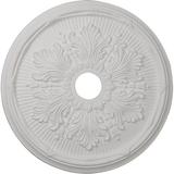 Ekena Millwork 23 3/4"OD x 3 5/8"ID x 1 7/8"P Luton Leaf Ceiling Medallion (Fits Canopies up to 3 5/8") Urethane, Size 0.07 H x 23.75 W x 1.875 D in