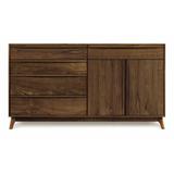 Copeland Furniture Catalina 66.13" Wide 5 Drawer Walnut Wood Sideboard Wood in Brown, Size 36.0 H x 66.13 W x 18.0 D in | Wayfair 6-CAL-72-53