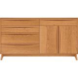 Copeland Furniture Catalina 66.13" Wide 5 Drawer Walnut Wood Sideboard Wood in Brown, Size 36.0 H x 66.13 W x 18.0 D in | Wayfair 6-CAL-72-03