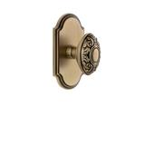 Grandeur Grande Victorian Passage Door Knob w/ Arc Plate Brass in Yellow, Size 4.75 H x 2.5 W in | Wayfair 812275