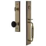 Grandeur Carré Handleset w/ Single Cylinder Deadbolt and Coventry Door Knob and Rosette in Yellow, Size 19.0 H x 3.0 W x 3.0 D in | Wayfair 854388