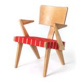 Gus* Modern Spanner Lounge Chair Wood/Cotton in Red, Size 29.5 H x 21.5 W x 24.0 D in | Wayfair ECCHSPNR-red-lb