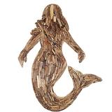 Ibolili Driftwood Mermaid w/ Hands Wall Decor in Brown, Size 54.0 H x 40.0 W in | Wayfair D684