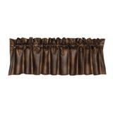Loon Peak® Emrik Faux Leather Western Rustic Cabin Lodge Valance Rod Pocket 18x84 inch Polyester in Brown, Size 18.0 H x 84.0 W in | Wayfair