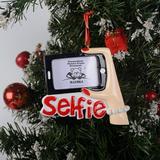 The Holiday Aisle® Selfie Photo Frame Personalized Hanging Figurine Ornament in Red/White, Size 3.95 H x 4.4 W x 0.8 D in | Wayfair
