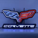 Neonetics Corvette C6 Flags Neon Sign in Black, Size 17.0 H x 30.0 W x 4.0 D in | Wayfair 5CRVC6