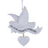 The Holiday Aisle® In Our Hearts Forever Personalized Hanging Figurine Ornament in Gray, Size 4.5 H x 5.0 W x 0.8 D in | Wayfair