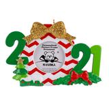 The Holiday Aisle® Photo Frame w/ The Year Personalized Hanging Figurine Ornament in Green/Red, Size 3.4 H x 5.0 W x 0.8 D in | Wayfair