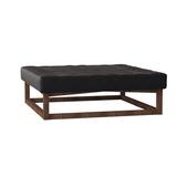 Maria Yee Harold 48" Wide Tufted Square Standard Ottoman Polyester/Cotton in Black, Size 16.0 H x 48.0 W x 48.0 D in 265-105488092F51 Wayfair
