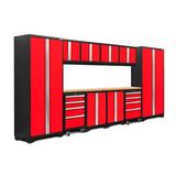 NewAge Products Bold Series 12 Piece Storage Cabinet Set 24 Gauge Steel in Red, Size 77.25 H x 156.0 W x 18.0 D in | Wayfair 50610