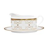 Noritake Trefolio Bone China Gravy Boat Bone China, Wood in Brown/White, Size 5.1 H x 12.0 W in | Wayfair 4945-416