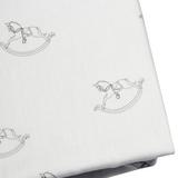 Pemberley Rose Rocking Horse Fitted Crib Sheet Cotton in Gray/White, Size 10.0 H x 26.0 W x 53.0 D in | Wayfair PRCS001RH-G01