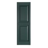 Perfect Shutters, inc. Premier Raised Exterior Shutters Pair in Green/Gray/White, Size 47.0 H x 15.0 W x 0.875 D in | Wayfair IR521547331