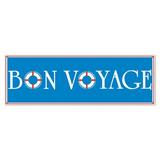 The Beistle Company Bon Voyage Sign Banner Wall Decor in Blue, Size 21.0 H x 60.0 W in | Wayfair 57750