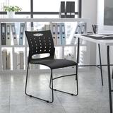 Flash Furniture Hercules Series Stacking Dining Side Chair Plastic/Acrylic/Plastic/Metal in Black, Size 33.0 H x 18.0 W x 18.0 D in | Wayfair