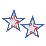 The Holiday Aisle® Patriotic 3-D Foil Hanging Stars in Blue/Red | Wayfair THLA1321 39060211