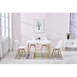 George Oliver 4 - Person Dining Set Wood/Plastic/Acrylic/Upholstered Chairs in Brown/White, Size 30.0 H in | Wayfair