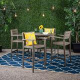 Millwood Pines Bennett Oval 5 - Person 39.75" Long Bar Height Dining Set Wood in Gray, Size 39.75 H x 39.75 W x 30.5 D in | Wayfair