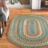 Brown/Green Area Rug - Andover Mills™ Orval Geometric Handmade Braided Green Area Rug Polypropylene in Brown/Green, Size 60.0 W x 0.5 D in | Wayfair