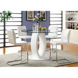 Wade Logan® Mcswain 4 - Person Counter Height Dining Set Metal in Gray/White, Size 36.0 H in | Wayfair C5526419182745FEA131AF50BECCB181
