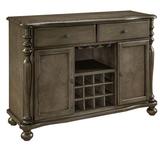 Charlton Home® Sola Wooden Buffet Table Wood in Brown/Gray, Size 36.0 H x 52.75 W x 17.5 D in | Wayfair E8770D8228964ABD82CF7F3EDFBE0130