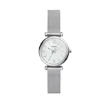 Fossil® Stainless Steel Carlie Mini Dress Bracelet Watch, Silver