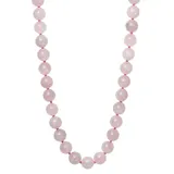 "Sterling Silver Rose Quartz Beaded Necklace, Women's, Size: 20"", Pink"