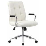 Boss Office Products B331-WT Modern Office Chair w/ Chrome Arms in White
