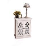 Antique White Lattice Cabinet - Haven Designs LWHW12431