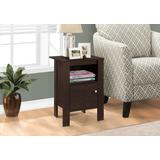 Accent Table - Cappuccino Night Stand w/ Storage - Monarch Specialties I-2135