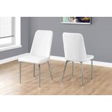 "Dining Chair - 2Pcs / 37""H / White Leatherette / Chrome - Monarch Specialties I-1033"