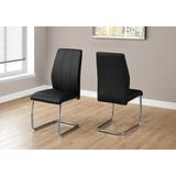"Dining Chair - 2Pcs / 39""H / Black Leatherette / Chrome - Monarch Specialties I-1076"