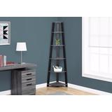 "Bookshelf / Bookcase / Etagere / Corner / 5 Tier / 72""H / Office / Bedroom / Laminate / Grey / Black / Contemporary / Modern - Monarch Specialties I 2750"