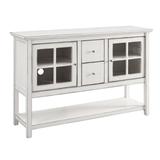"52"" Wood Console Table Buffet / TV Stand in Antique White - Walker Edison W52C4CTAWH"