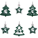 "Michigan State Spartans Six-Pack Shatterproof Tree And Star Ornament Set"