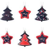 New England Patriots Six-Pack Shatterproof Tree And Star Ornament Set