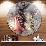 Design Art 'Native American Indian Warrior' Graphic Art in Brown, Size 38.0 H x 38.0 W x 1.0 D in | Wayfair MT7814-C36