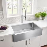 Blanco Quatrus 32" L x 19" W Single Bowl Stainless Steel Farmhouse Sink Stainless Steel in Gray, Size 9.0 H x 19.0 D in | Wayfair 522213