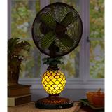 Bayou Breeze Kinard Pinapple 10" Oscillating Table Fan, Glass, Size 23.0 H x 10.0 W x 12.2 D in | Wayfair 26683CF3DAF943958CB12C97F47A270A