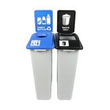 Busch Systems Waste Watcher® 46 Gallon Trash Can Sets Plastic in Gray/Blue/Black, Size 41.82 H x 22.0 W x 20.0 D in | Wayfair 100966