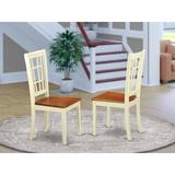 Charlton Home® Stefanski Solid Wood Side Chair Wood in White/Brown, Size 39.0 H x 17.0 W x 20.0 D in | Wayfair 617557474DEB4AFFA6210F71093622B2