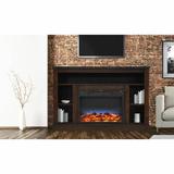 Charlton Home® Eudora Electric Fireplace Wood in Brown/Red | Wayfair CHRL8380 44227948