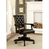 Darby Home Co Wagaman Bankers Chair Wood/Upholstered in Black/Brown, Size 38.0 H x 24.5 W x 26.0 D in | Wayfair DBHM2951 41195859