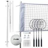 Franklin Sports Professional Badminton & Volleyball Plastic/Metal in White, Size 33.0 H x 12.0 W x 31.0 D in | Wayfair 50612