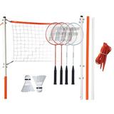 Franklin Sports Badminton Set Plastic/Metal in Orange/White, Size 61.0 H x 1.25 W x 240.0 D in | Wayfair 52631