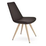 Side Chair - sohoConcept Eiffel 19.5" Wide Side Chair Faux Leather/Upholstered/Genuine Leather in Black, Size 35.0 H x 19.5 W x 23.0 D in | Wayfair