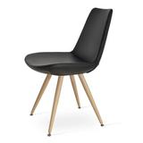 Side Chair - sohoConcept Eiffel 19.5" Wide Side Chair Faux Leather/Upholstered/Genuine Leather in Black, Size 35.0 H x 19.5 W x 23.0 D in | Wayfair