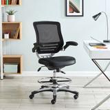 Latitude Run® Bonnie Drafting Chair Wood/Upholstered in Black, Size 41.5 H x 27.0 W x 26.0 D in | Wayfair LTRN4274 30348082