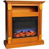 Loon Peak® Sacha Electric Fireplace Wood in Brown | Wayfair LOPK8910 44228190